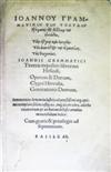 TZETZES, JOANNES. Expositio librorum Hesiodi.  1542?  Second part only of a collected edition of the works of Hesiod.